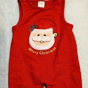Red Appliqued Santa Romper 0-3m